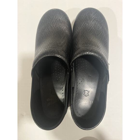 Dansko Womens Clogs Black Tooled Leather EU Size 41 US Size 10.5 Comfort Work - Picture 11 of 12